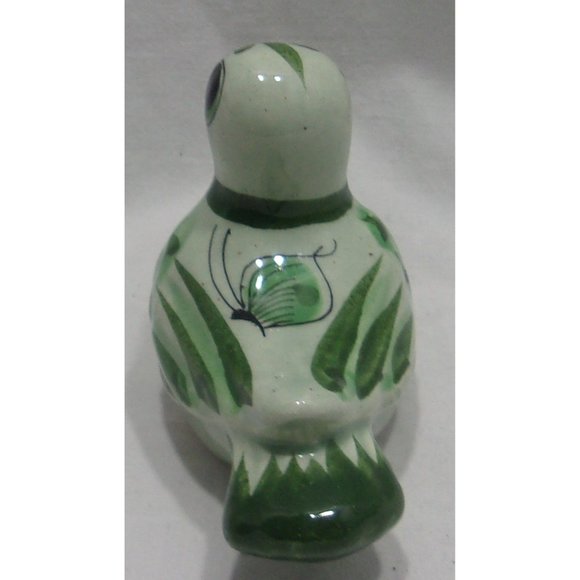 VTG Tanola Light & Dark Green Hand Painted Bird Signed "CAT" Mexico 2 3/4" - Picture 2 of 8
